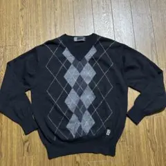 PGA TOUR Vネックニット セーター ゴルフウェア アーガイル柄 M