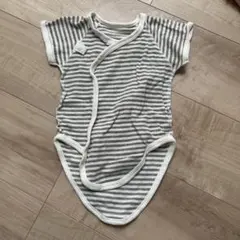 ストライプ半袖ラップ肌着