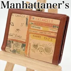 Manhattaner’s マンハッタナーズ がま口 二つ折り財布 猫 レザーのサムネイル