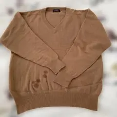 百貨店購入上質カシミヤ使用頻度少ない保管品シミ部分にダーニングメンズMゆったり