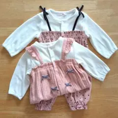 una fata ロンパース 70 2点セット 女の子 ピンク まとめ売り