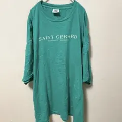 コンフォートカラーズ 【3XL】ロゴTシャツ丸首 緑ゆったりチュニックワンピース
