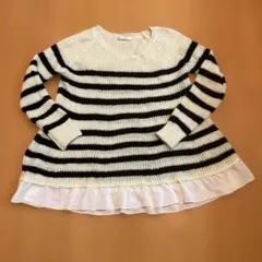 RETROG irl白黒ストライプニット