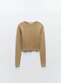 ZARA ニットトップス　クロップド丈