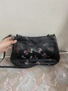 【美品】COACH 花柄 ショルダーバッグ ブラックのサムネイル