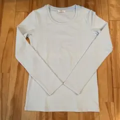 ライトブルー エクストラファインコットン 長袖Tシャツ M