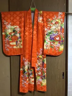 七五三　七草女の子着物　帯　長襦袢セット　昭和レトロ