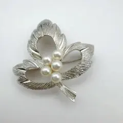 ⭐︎皇室御用達ブランド⭐︎ミキモト シルバー パール ブローチ 花束