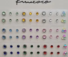 耳ツボジュエリー　60粒 ステンレス ♡特別価格♡カラフルストーン♡