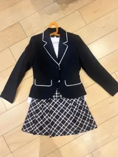 黒いブレザー160とチェック柄スカートセット