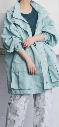 MEDE19F　ナイロンオーバーサイズジャケット　ライトブルーマウンテンパーカー