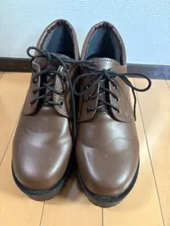 ブラウン 厚底 レースアップシューズ