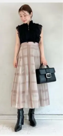 snidel フロッキーチェックチュール