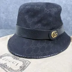 【極美品/現行】GUCCI GGキャンバス マーモント バケットハット 定価8万