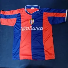 BFC 1909 ボローニャ風 サッカーシャツ 赤青ストライプ M相当 中古