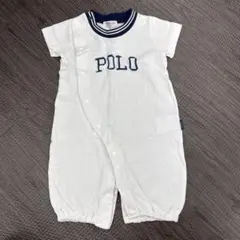 POLO ボタンロンパース ホワイト 50-70cm