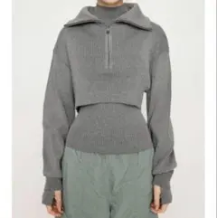 SLY ハーフジップ ニット トップス グレー 長袖　2枚セット