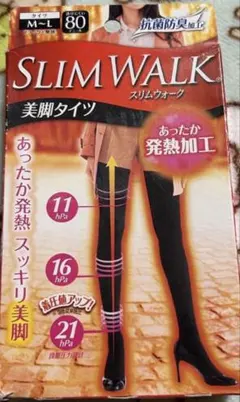 スリムウォーク　美脚タイツ　あったか発熱加工　80デニール　Ｍ〜L