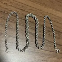 シルバー925刻印ありツイストチェーン ネックレス