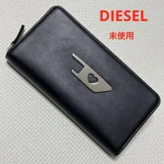 未使用DIESELディーゼル　レザーラウンドジップ長財布　ブラック　黒　ハートのサムネイル