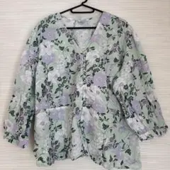 LIZ Claiborne リズクレイボーン 花柄五分袖シャツ 1X