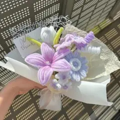 モールフラワー チャイラテ shop パープルブルー　枯れないお花 　韓国花束