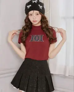 Darich DDロゴベーシックニットトップス RED