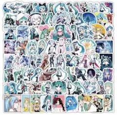 【新品】初音ミクステッカー 100枚 アニメシール 防水シールのサムネイル
