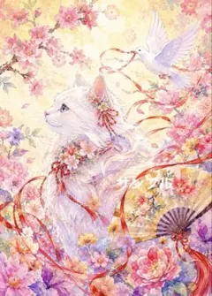 一作限り】桜花に願いを託す茶白猫 Q292 - メルカリ