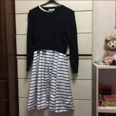 NBB 美品 ボーダーワンピース