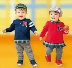 ホットビスケッツ⭐️ミキハウス　ヘリンボーン ストレッチパンツ✨七五三や発表会に