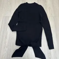 chocol raffine robe ブラックリブコットンタートルニット