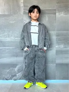 GU デニムセットアップ グレー 140 美品