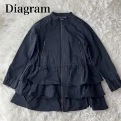 【美品】Diagram フリルレイヤードブルゾン ブラック 38