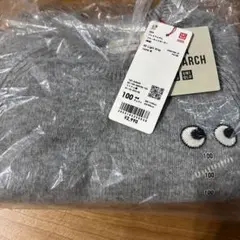 ユニクロUNIQLOキッズプレミアムラムクルーネックセーター　長袖　ライトグレー