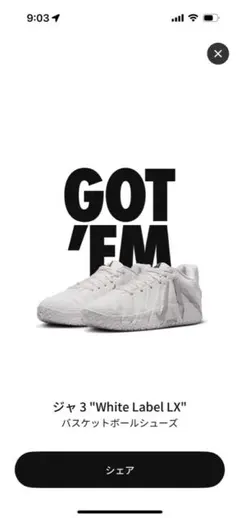 NIKE ジャ 3 White Label LXのサムネイル