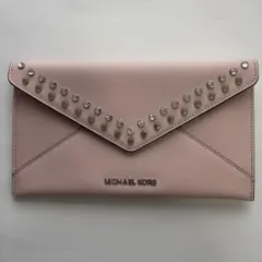 【美品】MICHAEL KORS マイケルコース クラッチバッグ スタッズピンク