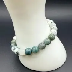 K*o様 【自然の癒やし】天然石モスアゲート ブレスレット 8mm玉 内径17c