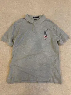 【Y2K/平成レトロ】ラルフローレン ビッグポニー ポロシャツ　星条旗　刺繍
