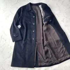 極美品✨　ピュアカシミヤ100%　サンヨーコート　ステンカラーコート　比翼　黒