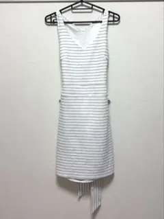 LIP SERVICE ボーダー ワンピース ノースリーブ ホワイト Sサイズ