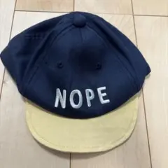 NOPE 刺繍 キッズ キャップ ネイビー ベージュ