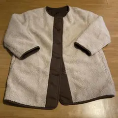 リバーシブル フリースジャケット クリーム/ブラウン