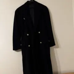 J&R ブラック ロングコート ダブルブレスト