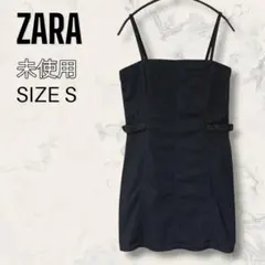 【未使用】 ZARA カーゴ ミニ キャミ ワンピース ブラック サイズS