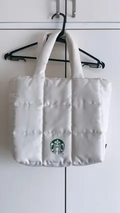 スタバ スターバックス　バッグ　キルティング　トートバッグ　ホワイト
