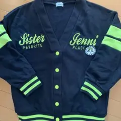（美品）SISTERJenni カーディガン 140cm大きめ 黒/緑