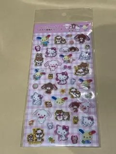 サンリオ　ラメ入り樹脂もりシール　シュガーバニーズ　チャーミーキティ　ウサハナ
