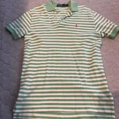 Polo by Ralph Lauren 緑と白ストライプ ポロシャツ S