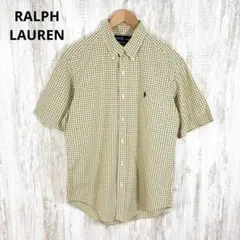 美品 90s ラルフローレン ポニー ロゴ刺繍 チェック 半袖 BD シャツ